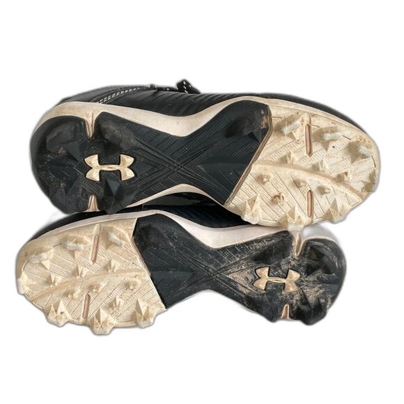 Youth Boys Under Armour Leadoff Black Low Rim Baseball/Soccer Cleats Size 12K - Picture 14 of 15